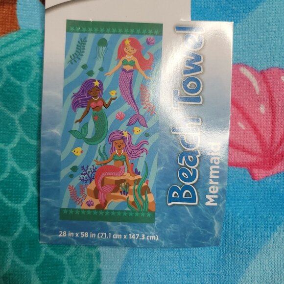 Mermaid Beach Towel Swim Pool 28 x 58 Inches New w Tags - Picture 2 of 3